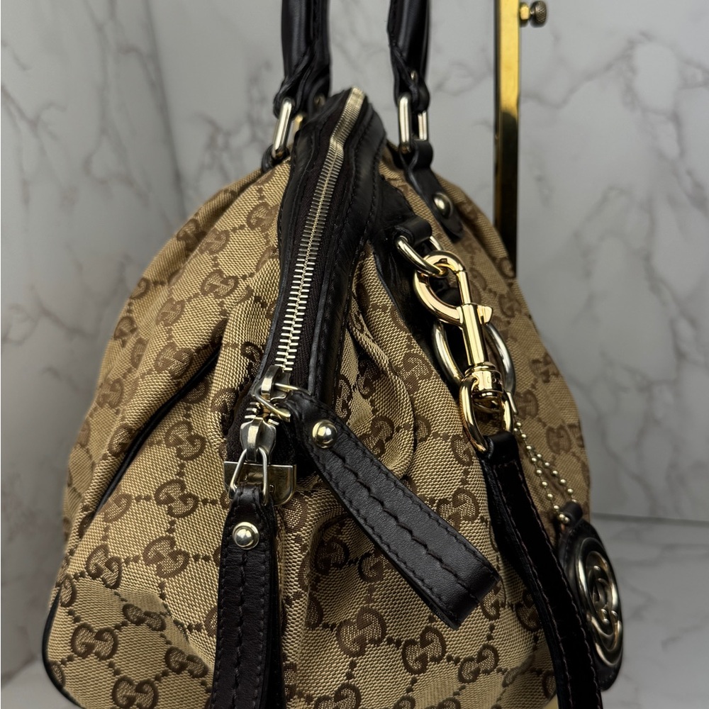 Gucci Sukey Boston Brown Monogram Handbag - Picture 5 of 15